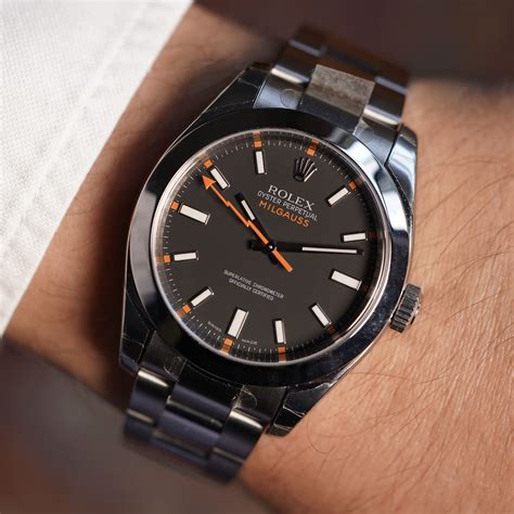 rolex milgauss black prix|rolex milgauss black bezel.